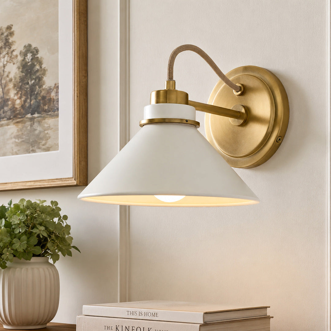 Curved Arm Cone Wall Sconce
