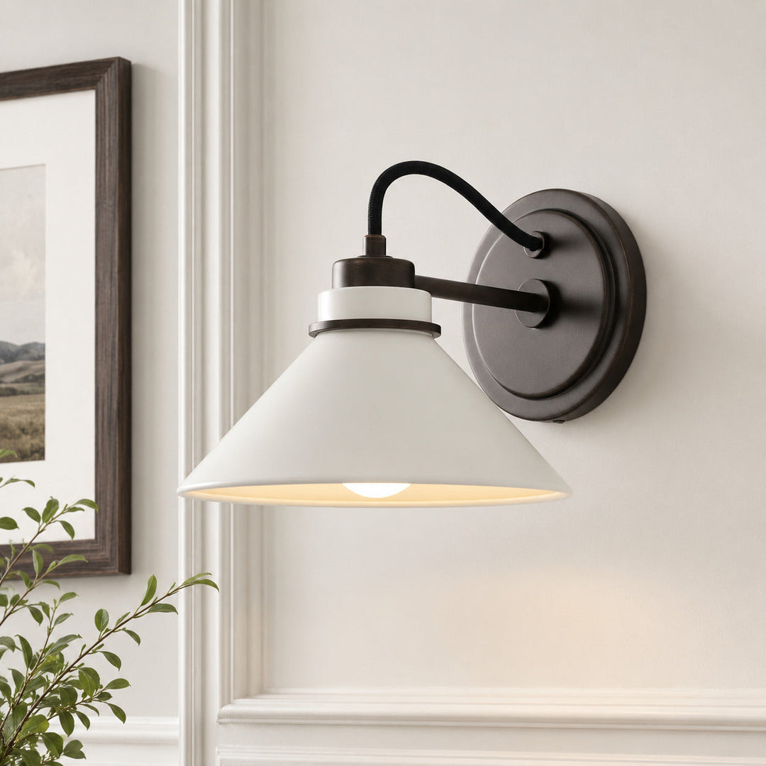 Curved Arm Cone Wall Sconce