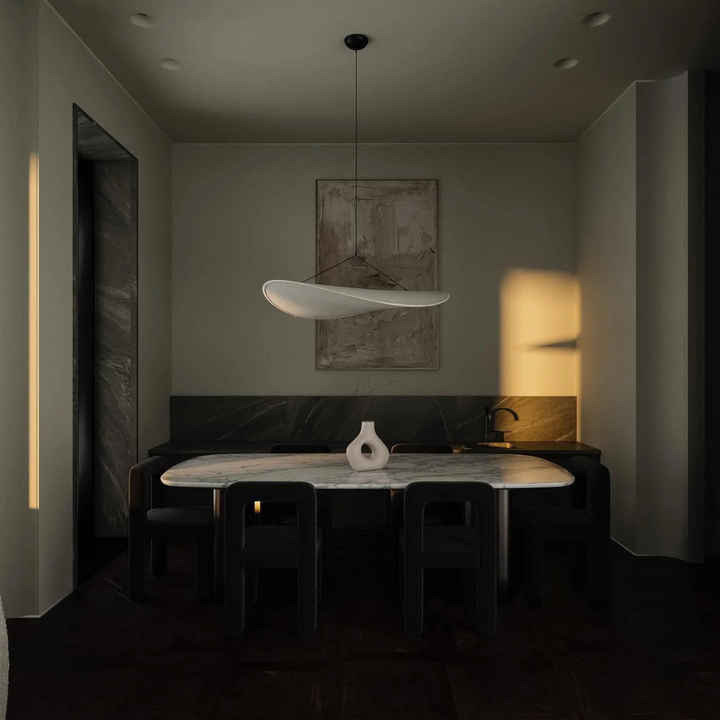 Japandi Silk Pendant Light silk shade detail