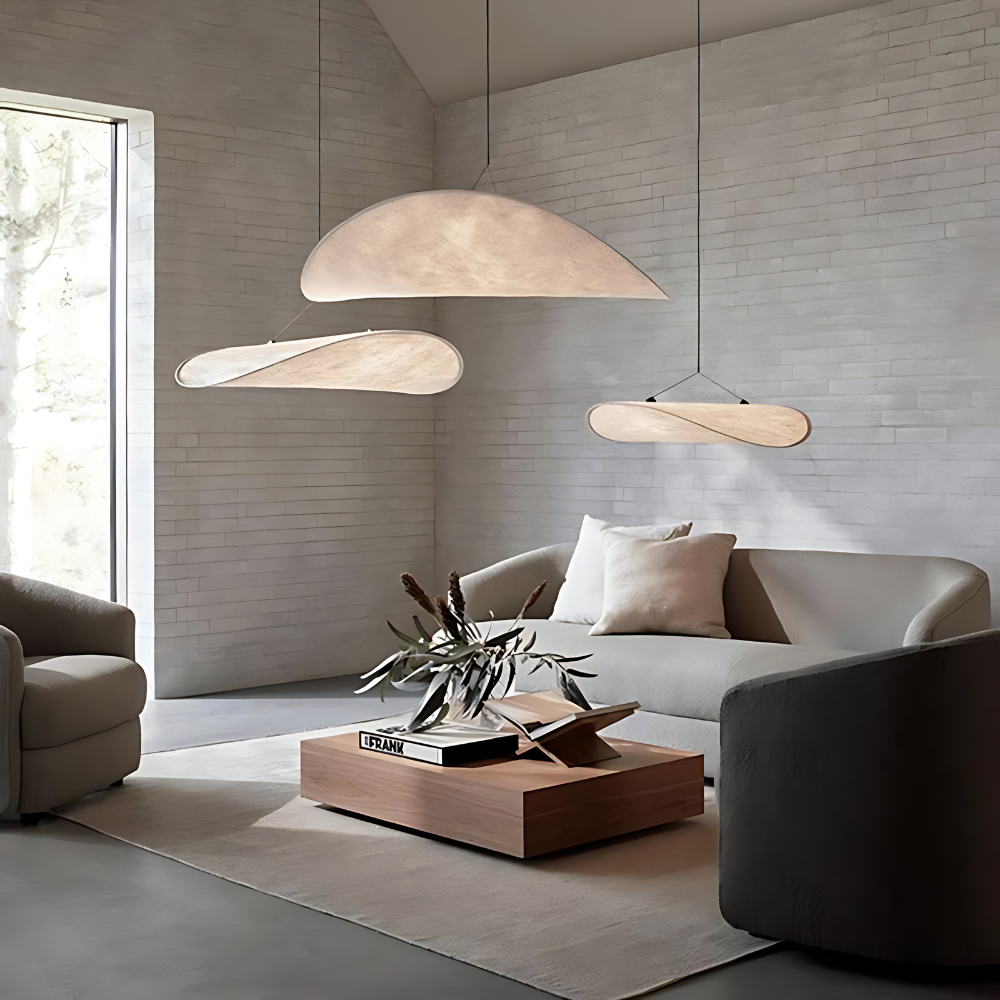 Japandi Silk Pendant Light adjustable height detail