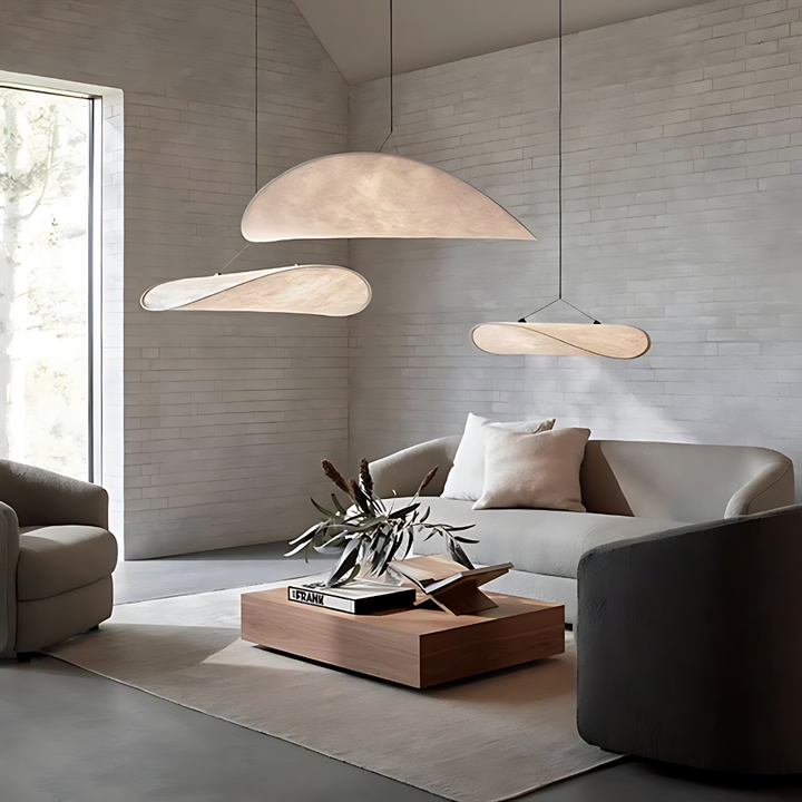 Japandi Silk Pendant Light adjustable height detail