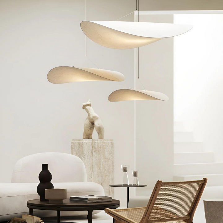 Japandi Silk Pendant Light lifestyle shot