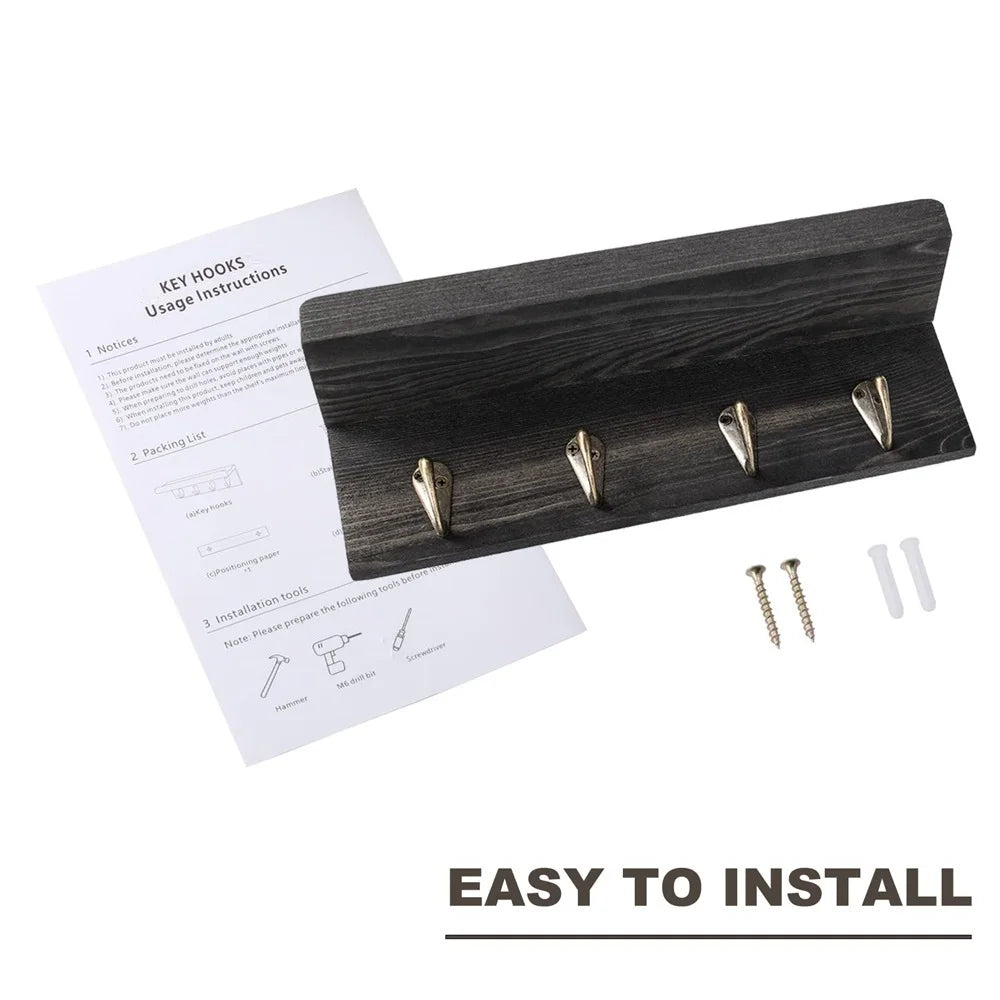Key Holder for Wall with Shelf with mounting hardware
