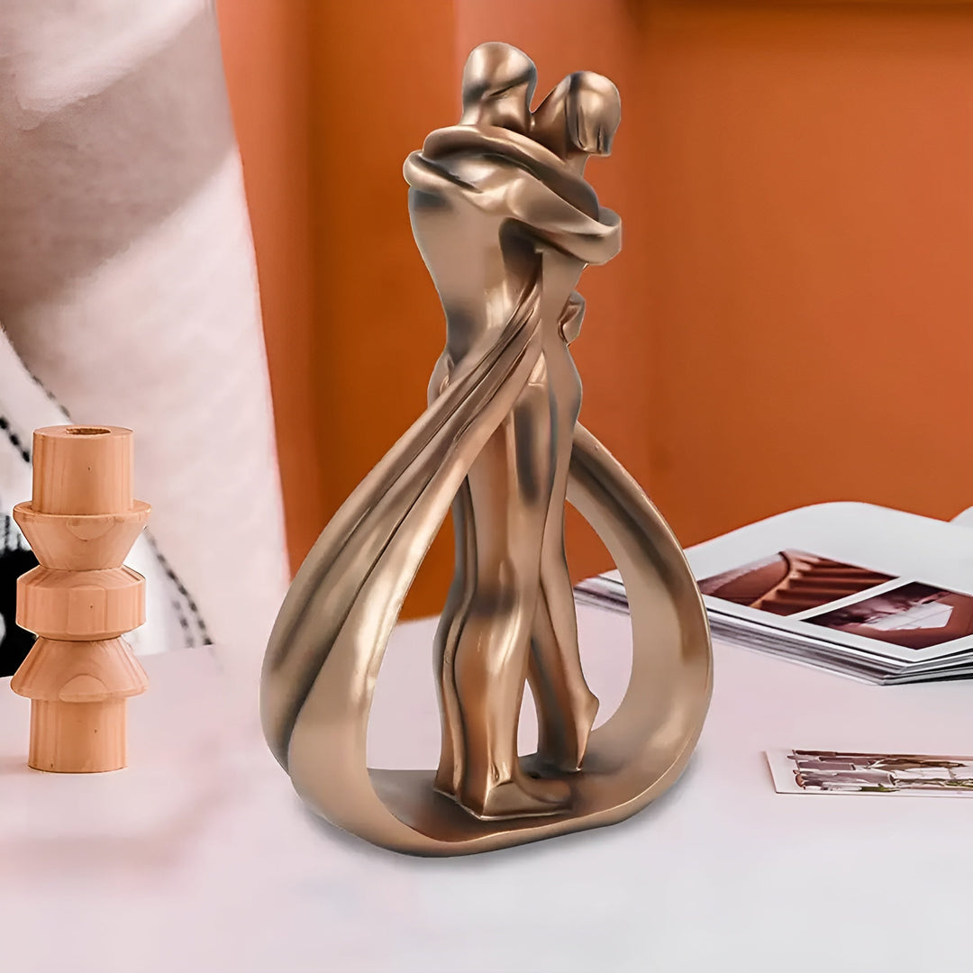 Kissing Couple Sculpture on desk lifestyle