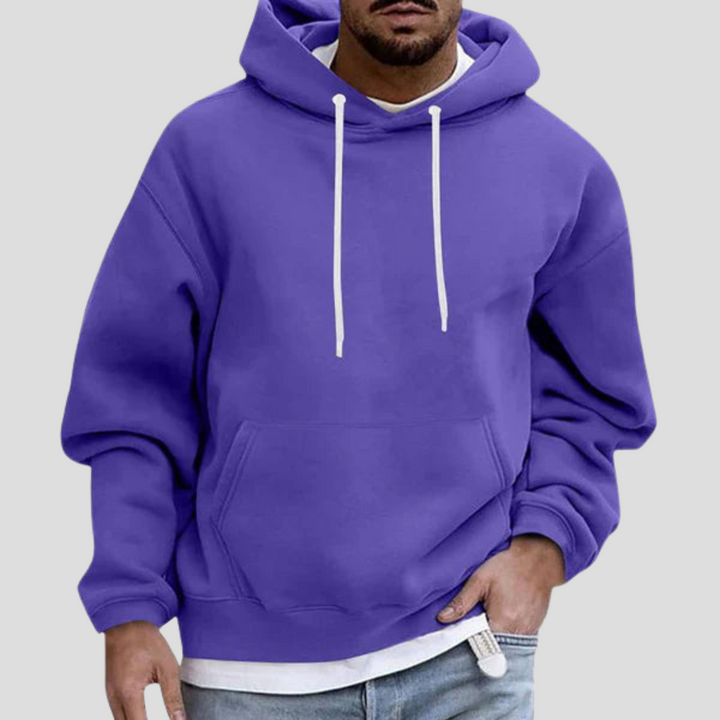 Violet Knit Drawstring Hoodie front view
