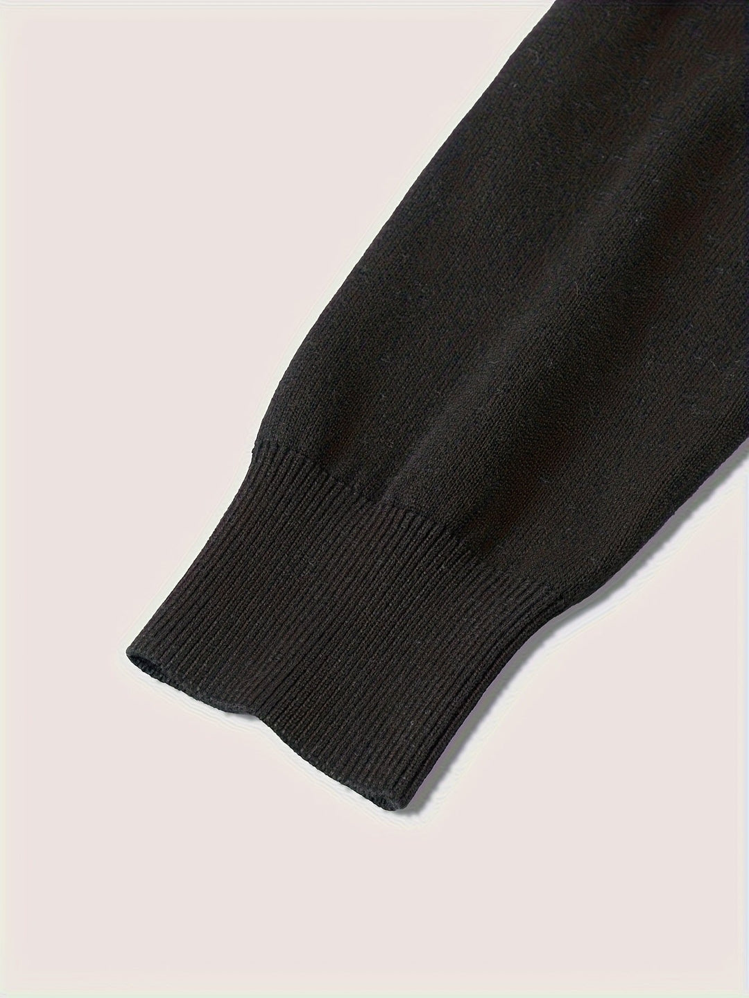 Black Knit Polo Sweater cuff detail