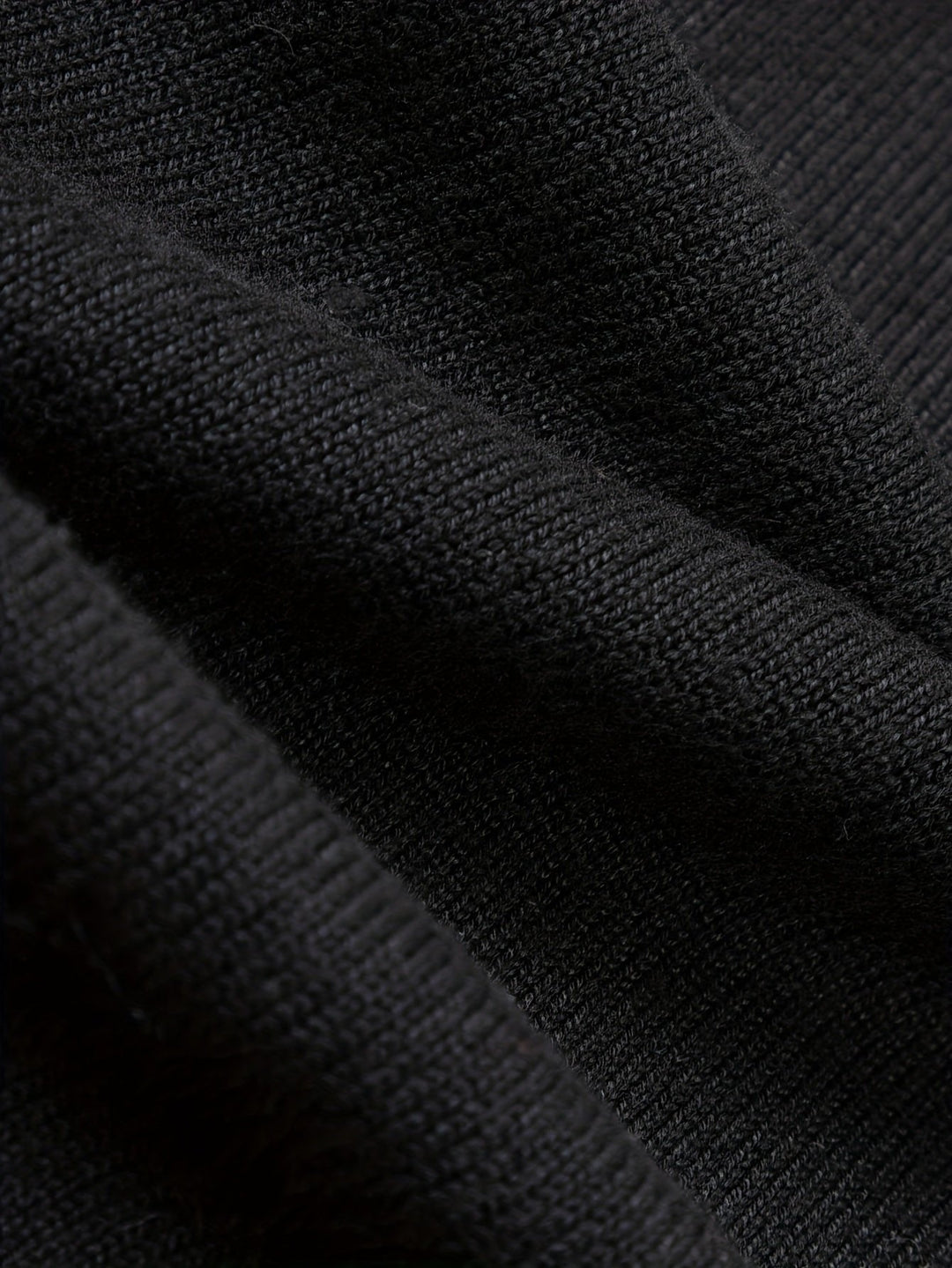 Black Knit Polo Sweater fabric texture