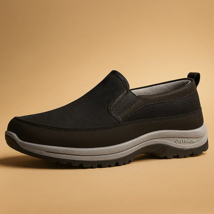 Black Knit Slip-On Loafers front view