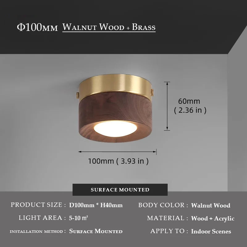 Knob-Adjustable Copper Downlight lit close-up