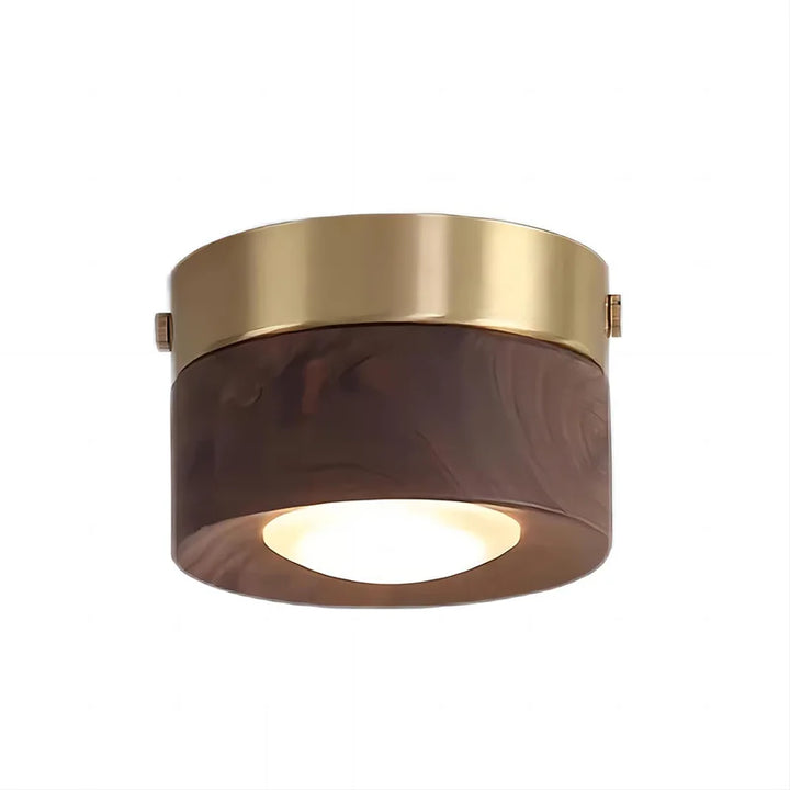 Knob-Adjustable Copper Downlight installed in hallway lifestyle