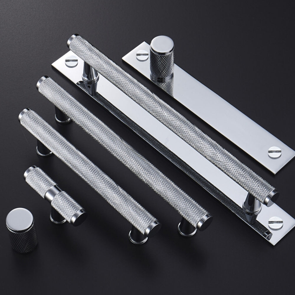 Knurled Brass Cabinet Pulls without backplate detail