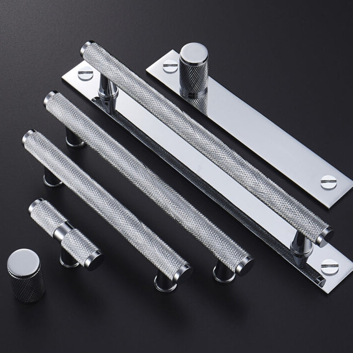 Knurled Brass Cabinet Pulls without backplate detail