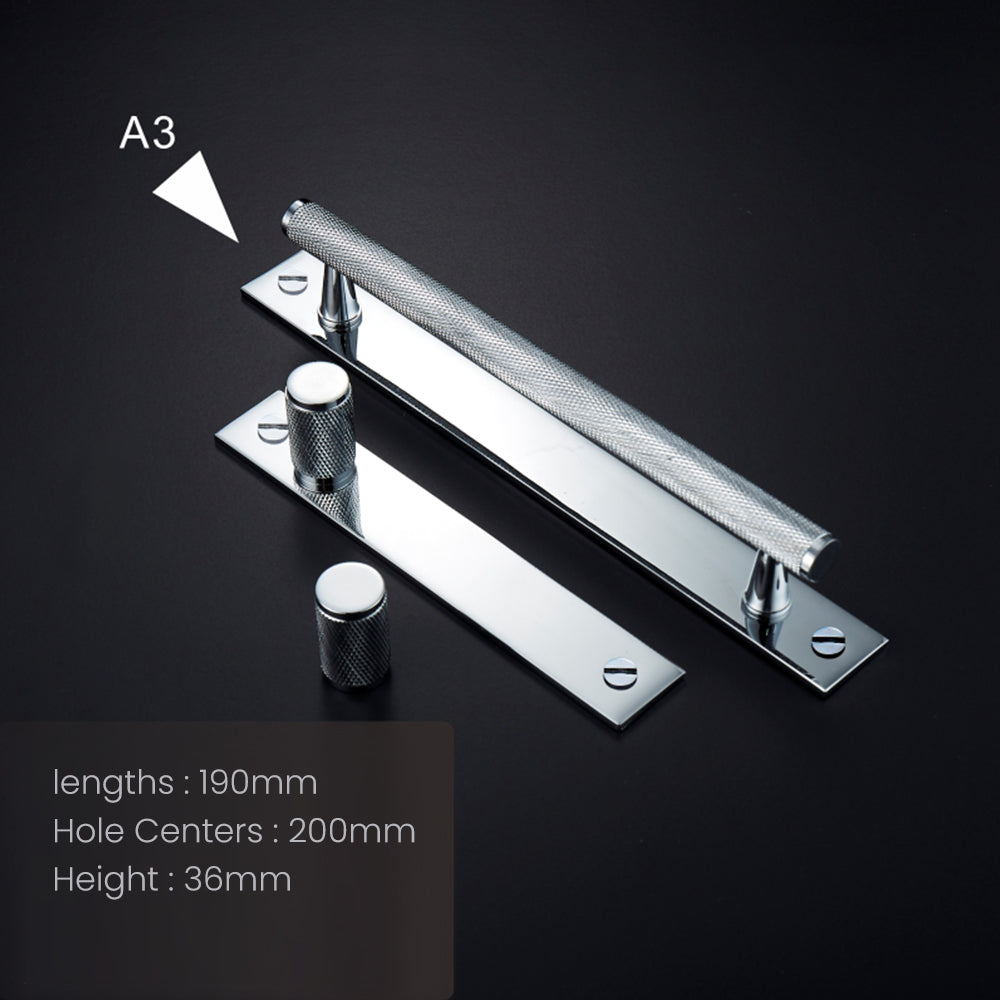 Knurled Brass Cabinet Pulls side profile detail