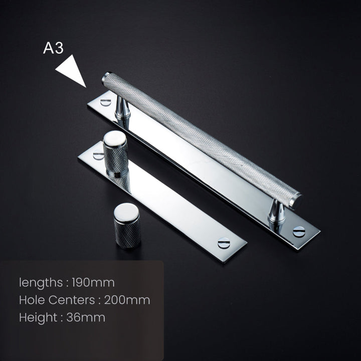 Knurled Brass Cabinet Pulls side profile detail