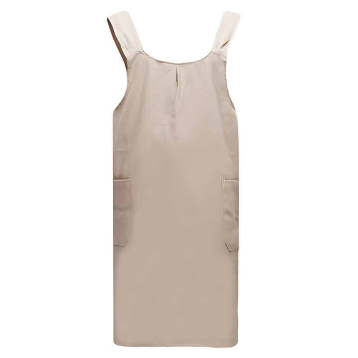 Beige Korean-Style Pinafore Apron flat front view