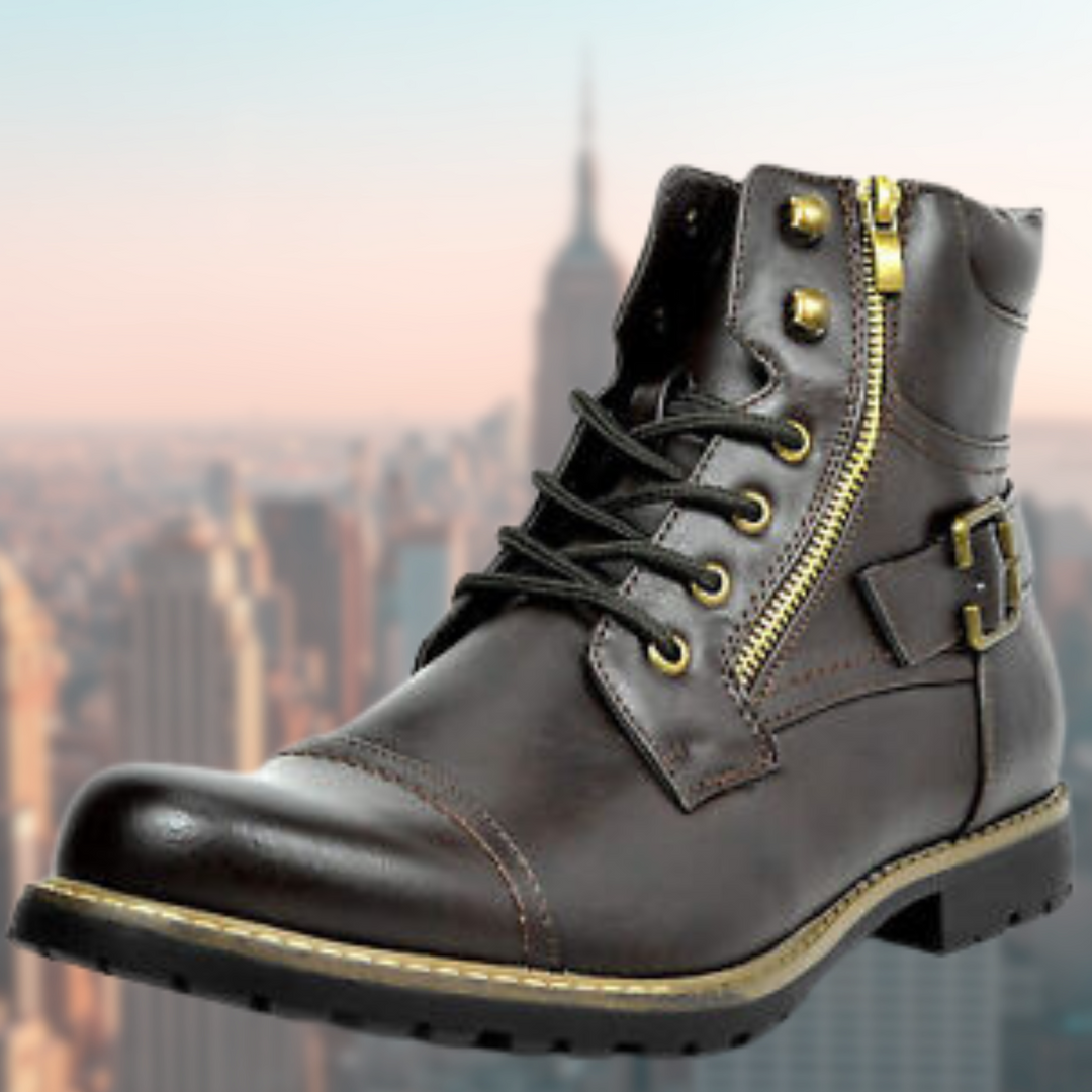 Brown Biker Boots front view