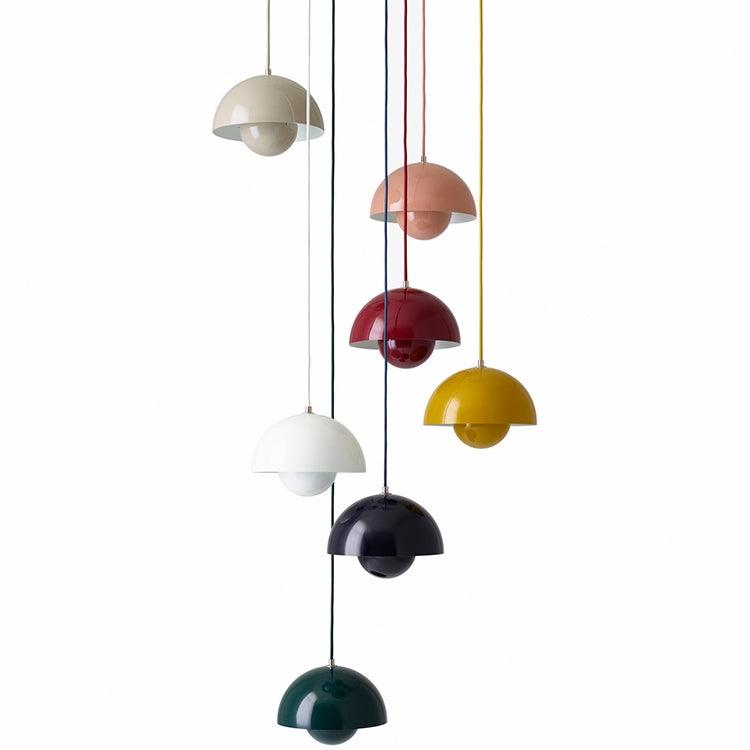 Lacquered Metal Mushroom Pendant front view