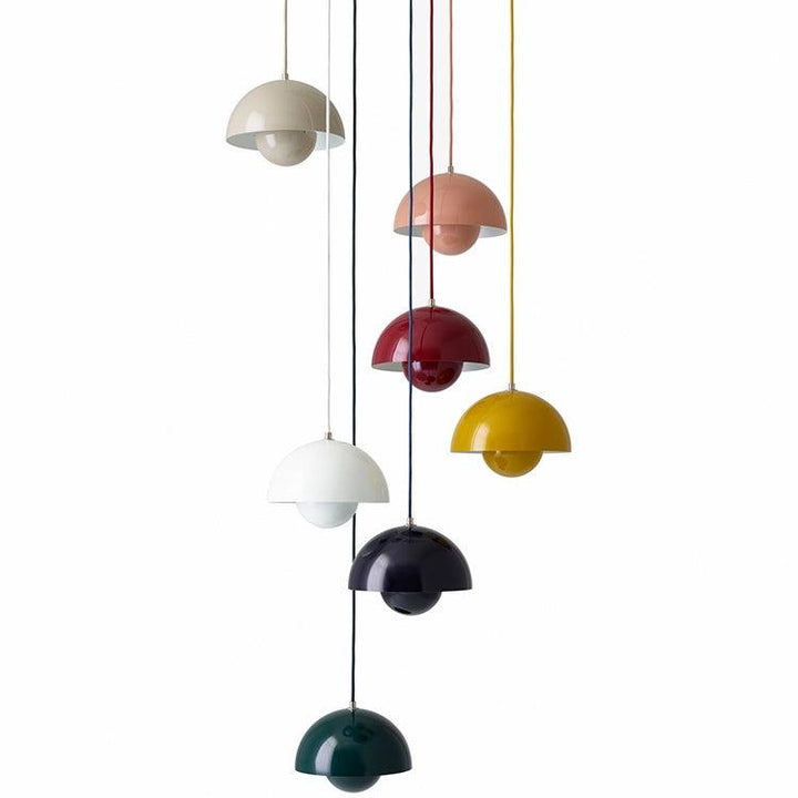 Lacquered Metal Mushroom Pendant front view