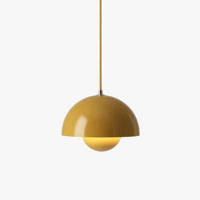 Lacquered Metal Mushroom Pendant finish detail
