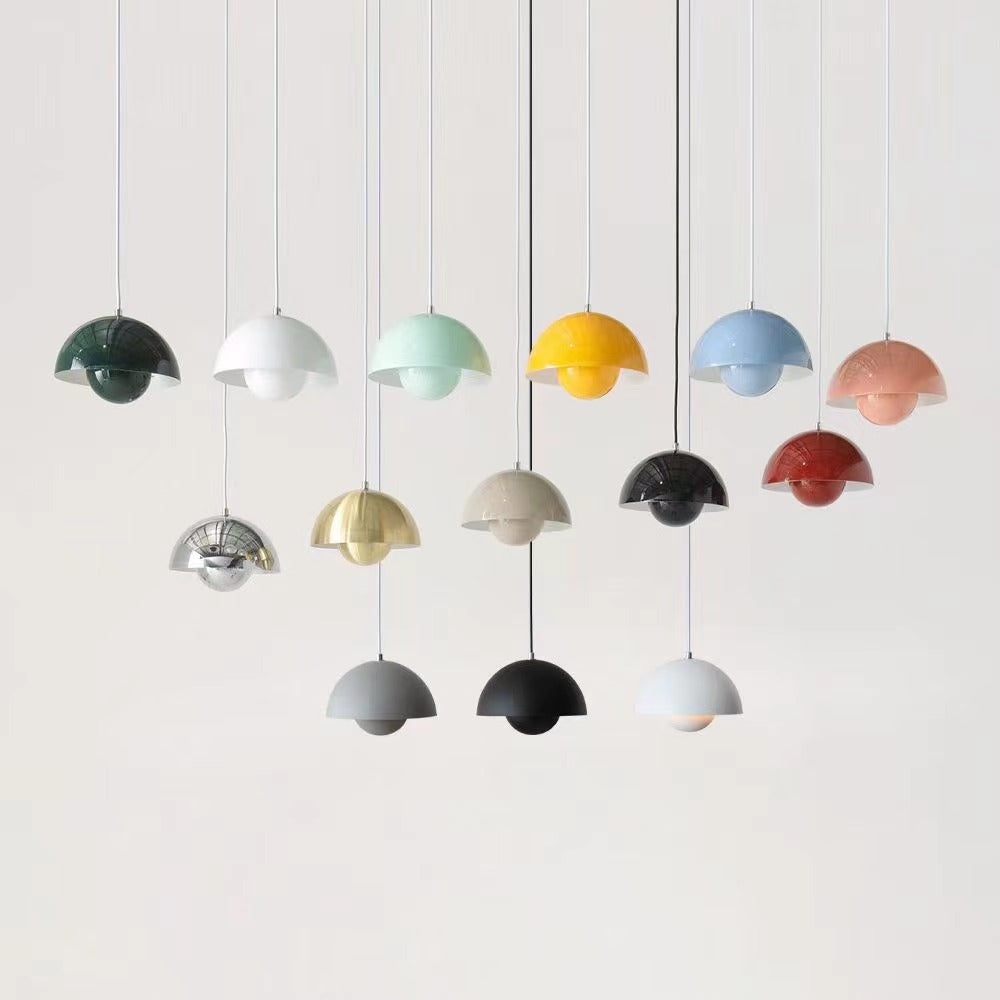 Lacquered Metal Mushroom Pendant texture detail