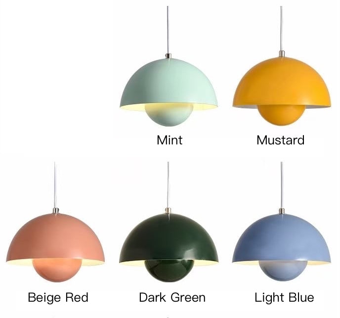 Lacquered Metal Mushroom Pendant color options alternate