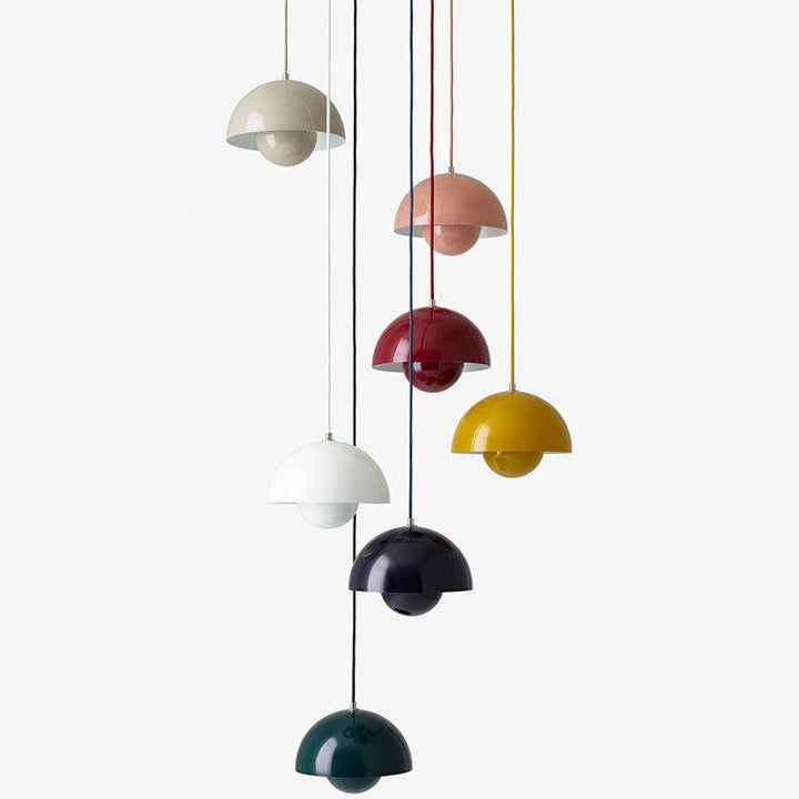 Lacquered Metal Mushroom Pendant cord detail