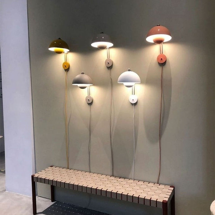 Lacquered Metal Wall Sconce mounted on wall