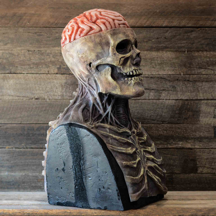 Latex Skeleton Mask with Hat worn side view