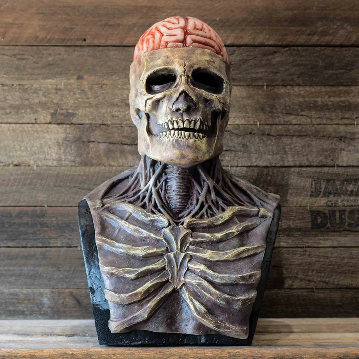 Latex Skeleton Mask with Hat back view
