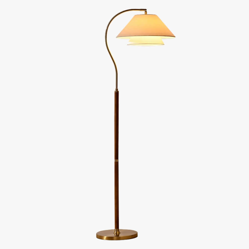 Layered Fabric Shade Arc Lamp product shot