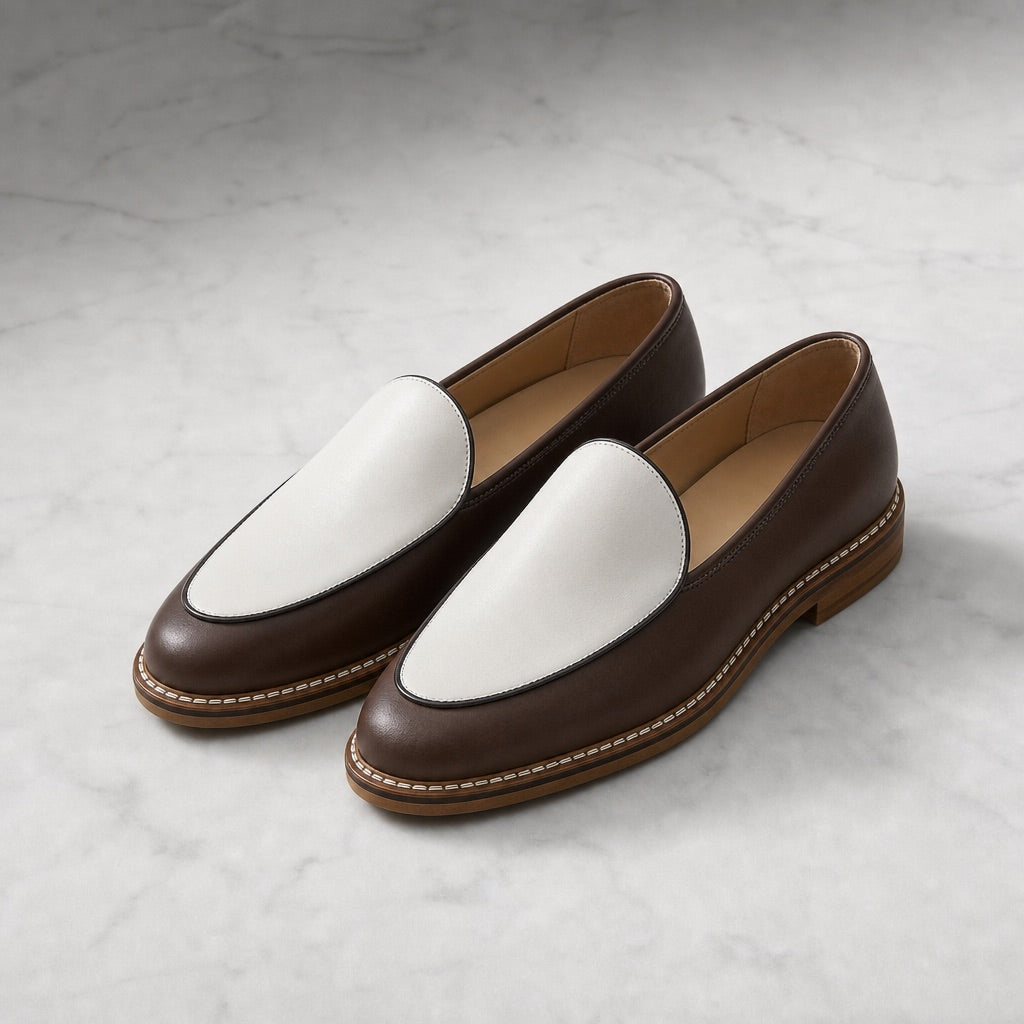 Heritage Leather Leather-Lined Loafers pair angled view