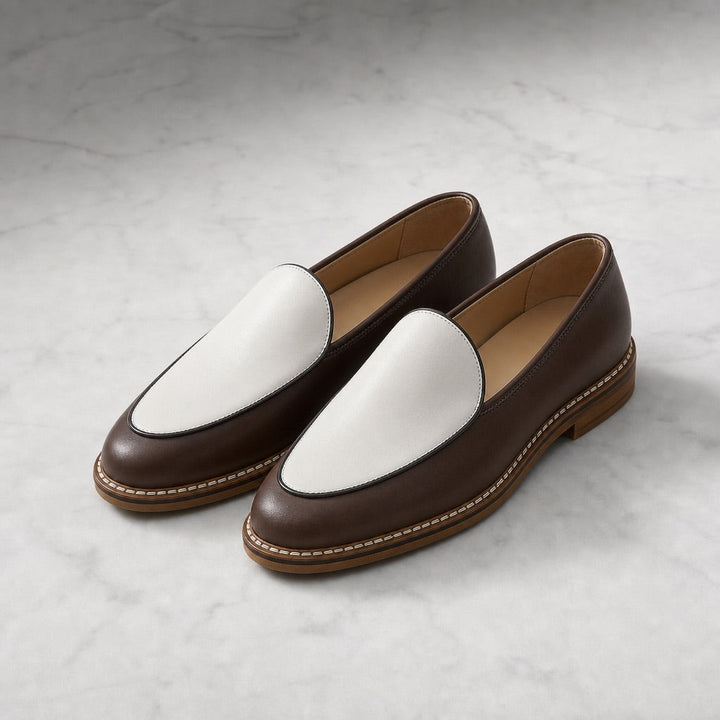 Heritage Leather Leather-Lined Loafers pair angled view