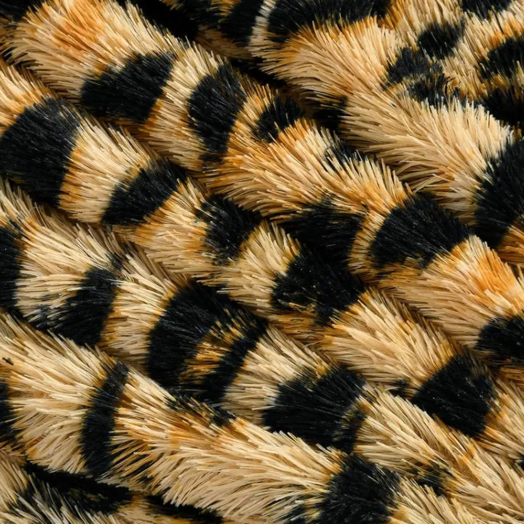 Leopard Print Faux Fur Throw on sofa lifestyle
