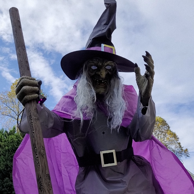 Lifelike Floating Witch Decoration front view