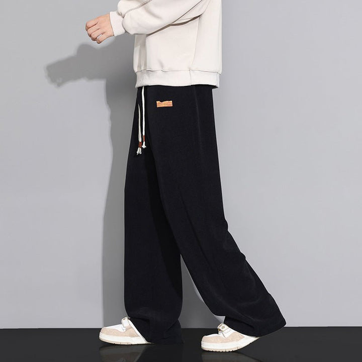 Black Lightweight Fleece Pants side view