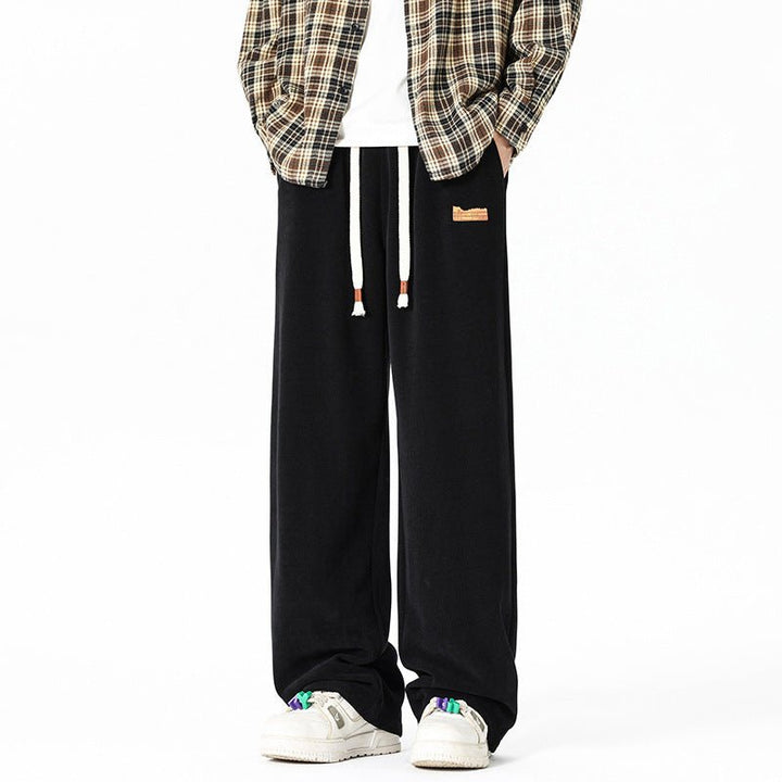 Black Lightweight Fleece Pants front view