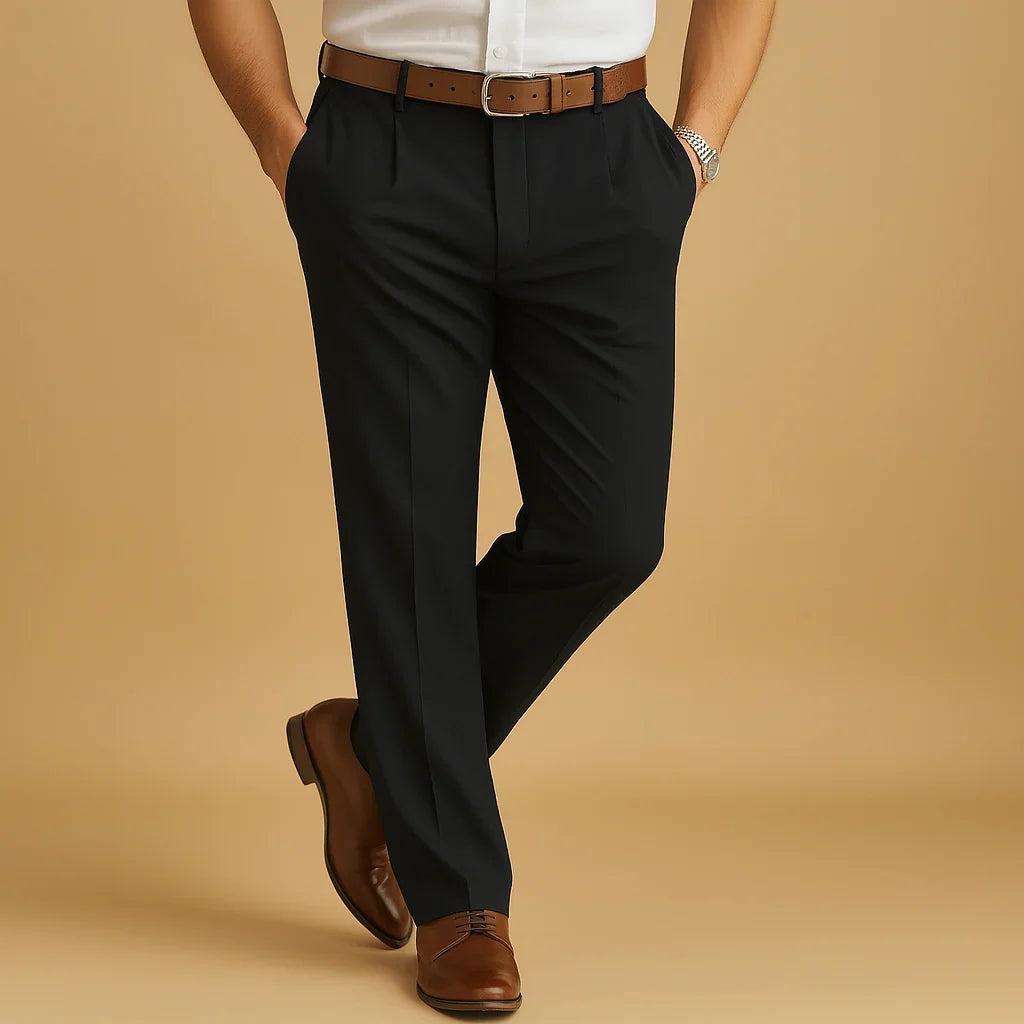 Black Relaxed-Fit Chinos front view
