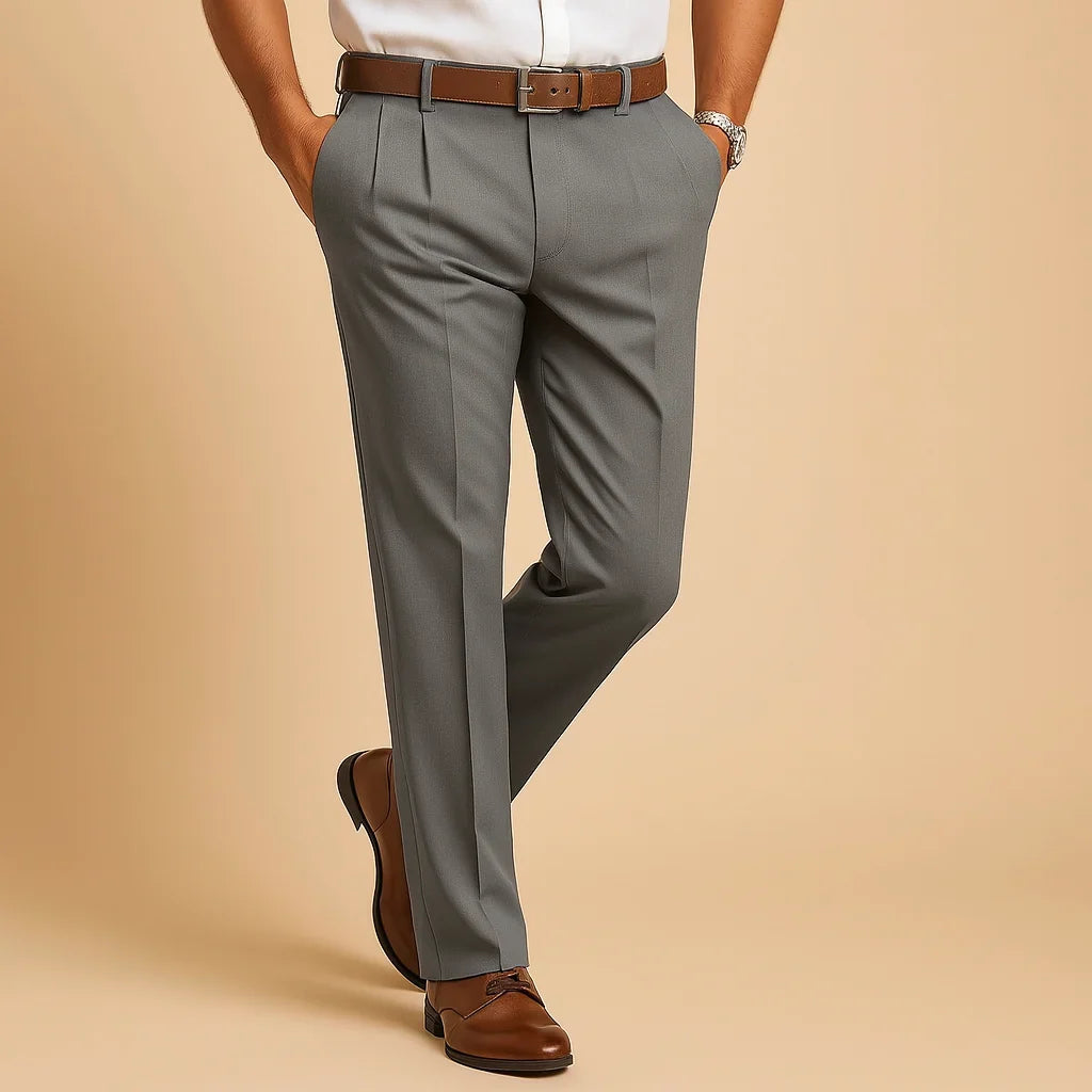 Gray Relaxed-Fit Chinos front view
