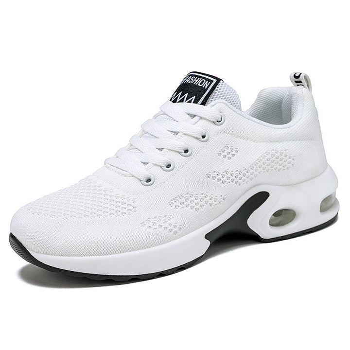 White Lightweight Running-Style Sneakers side view