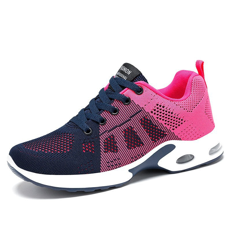 Pink Blue Lightweight Running-Style Sneakers side view