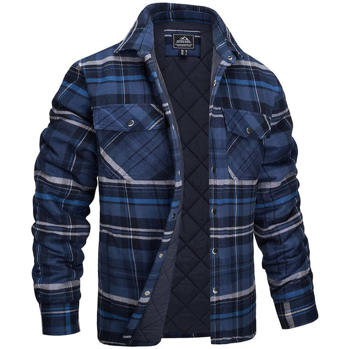 Navy Plaid Jacket front view