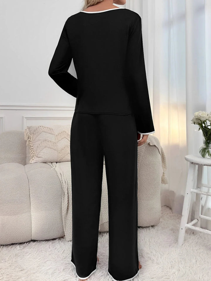 Long-Sleeve Cotton-Blend Pajama Set alternate view 5