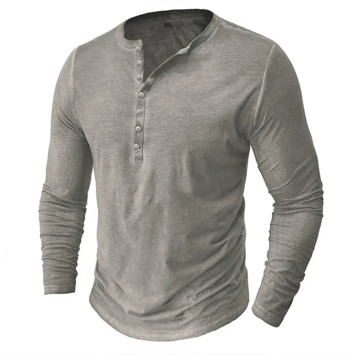 Burgundy Henley Sweatshirt front view