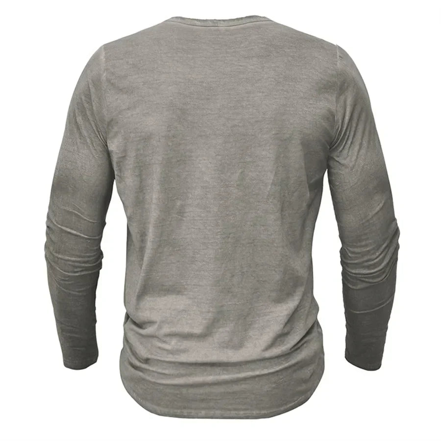 Dark Gray Henley Sweatshirt detail view