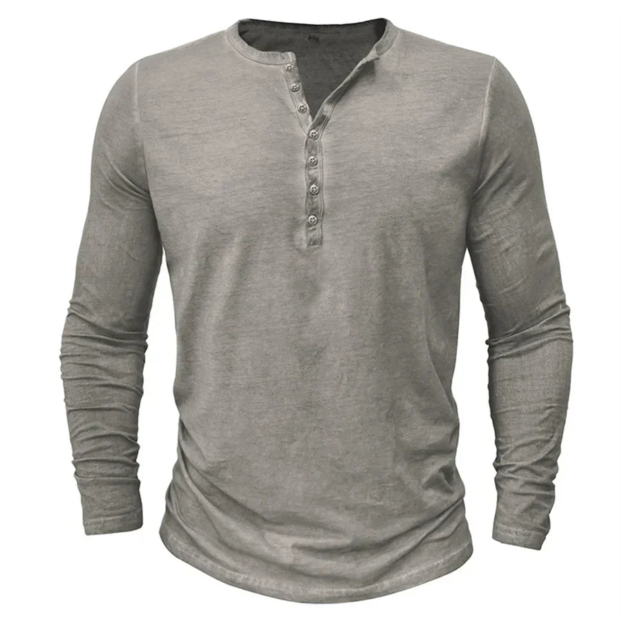 Gray Henley Sweatshirt detail view