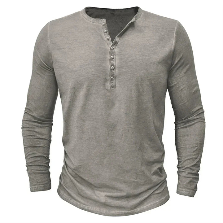 Gray Henley Sweatshirt detail view