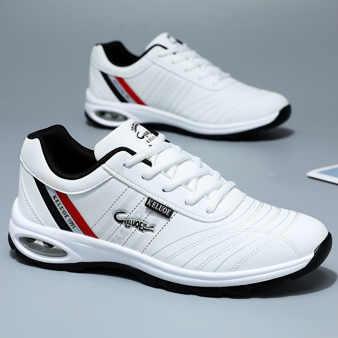White Low-Profile Lace-Up Sneakers pair view