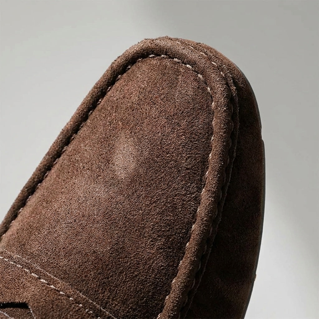 Khaki Suede Slip-On Loafers alternate view