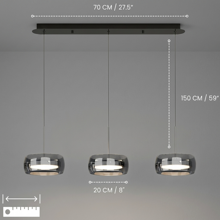 Dimmable Glass Dome Pendant Light