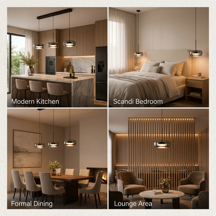 Dimmable Glass Dome Pendant Light